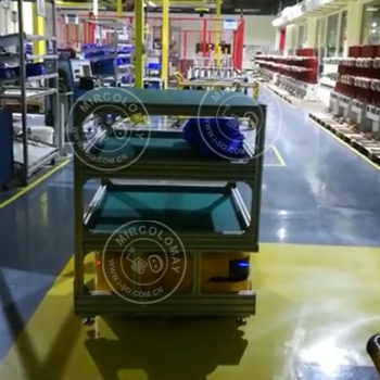 Transporting materials shelf by Laser top lifting AGV